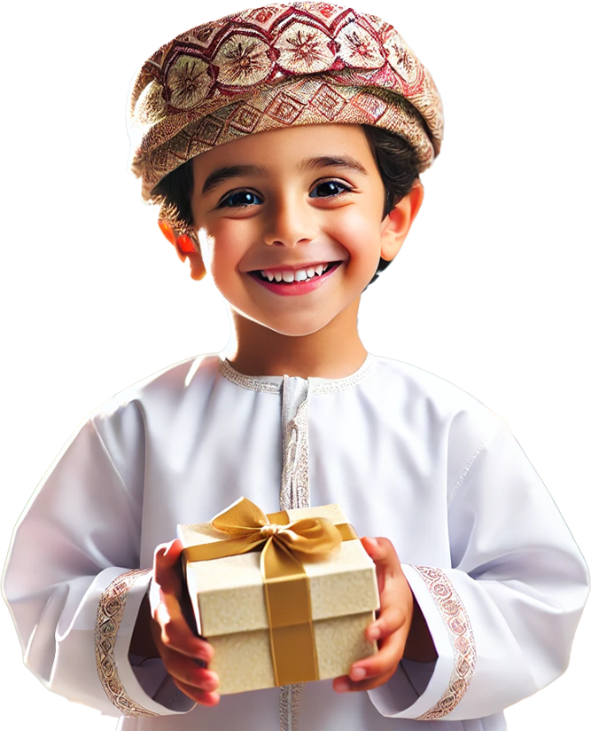 child with a present box